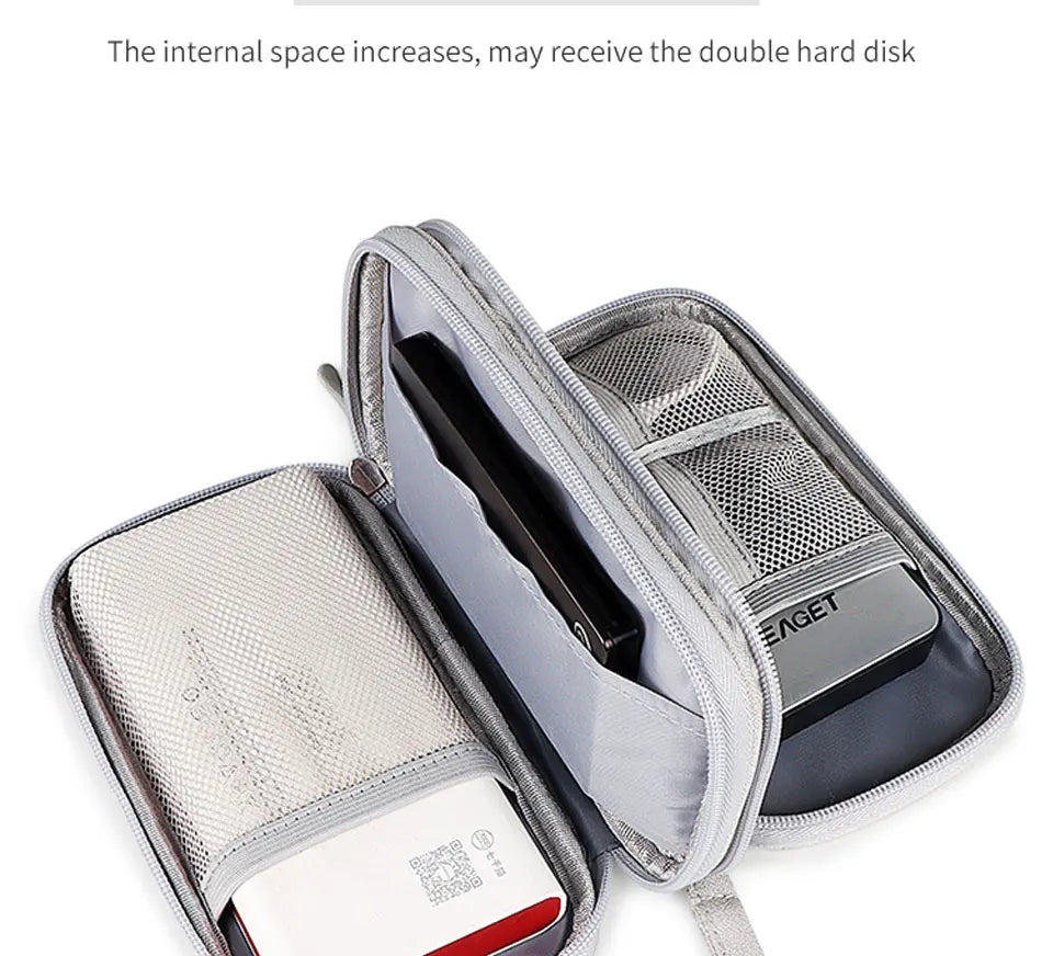 Data Cable Storage Bag Waterproof Portable Carry Case  Storage Bag Travel Organizer Bag for Cable Cord USB Charger Beauty World Shop