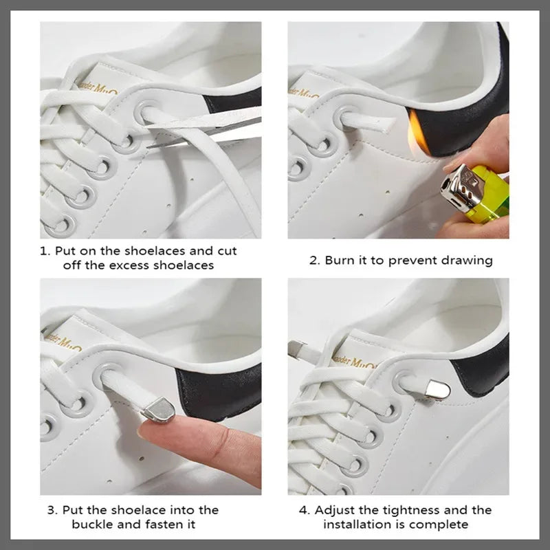 No tie Shoelaces for Shoes 8MM Flat Elastic laces Sneakers Kids Adult Quick Shoelace without ties Shoe Accessories Beauty World Shop
