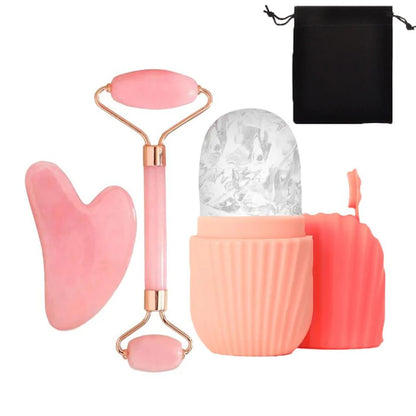 1/2/3pcs Ice Face Roller Facial Skincare Ice Roller Set,Facial Roller GuaSha FaceTool Set,Face Massage Roller Lifting Contouring Beauty World Shop