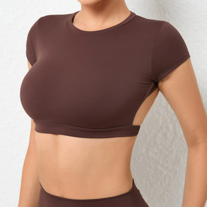 Hearuisavy Sports Shirts Breathable Workout Tops Fitness Sportswear Female Backless Yoga Clothing Sport Crop Tops Women Gym Top Beauty World Shop