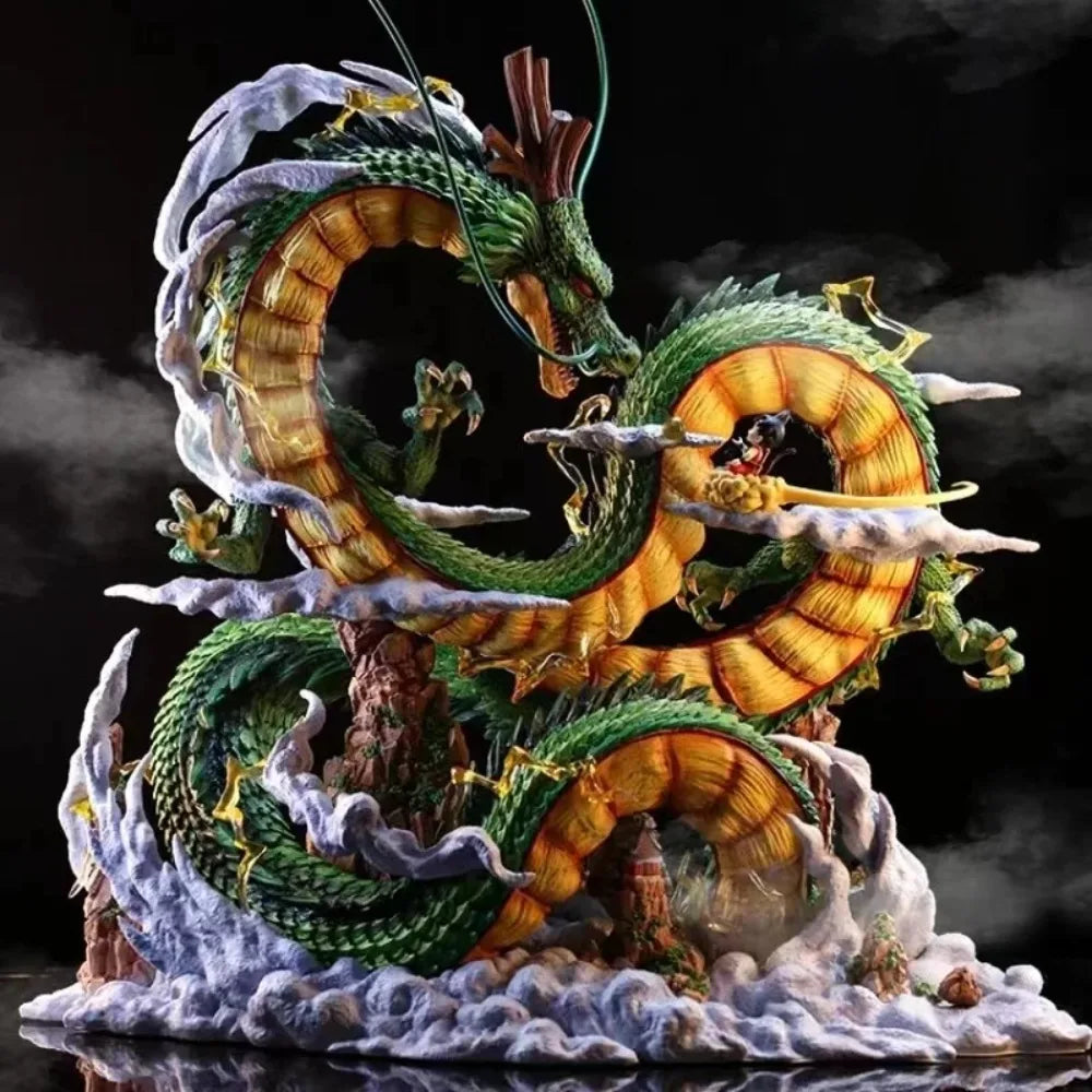 22cm/8.66in Dragon Ball Anime Figure Shenron Figure Goku And Shenron Figurine Pvc Statue Collection Model Decoration Toys Gifts Beauty World Shop