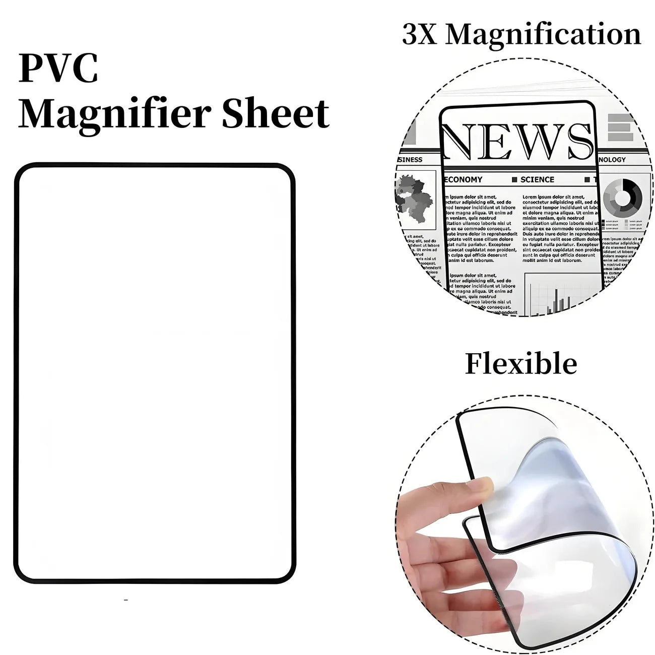 Full Page Large Sheet Magnifier Magnifying Glass Reading Aid Glass Page Magnifying Lens Reading Magnifier Beauty World Shop