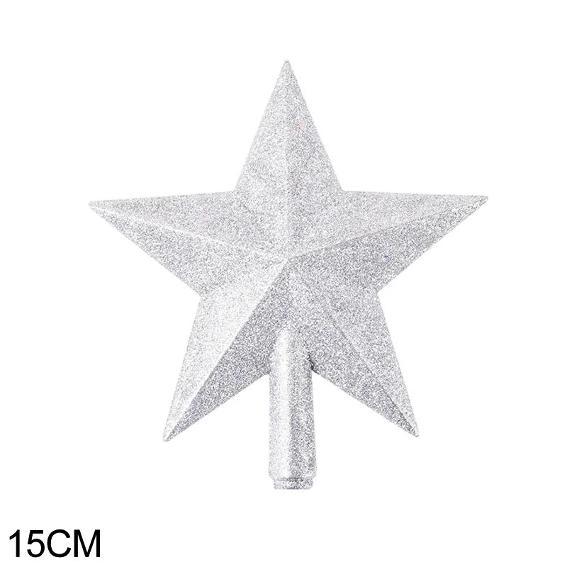 15/20cm Christmas Tree Top Star Merry Christmas Decorations for Home Shiny Gold Powder Five-pointed Star New Year's Ornament Beauty World Shop