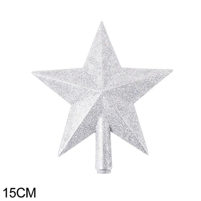 15/20cm Christmas Tree Top Star Merry Christmas Decorations for Home Shiny Gold Powder Five-pointed Star New Year's Ornament Beauty World Shop