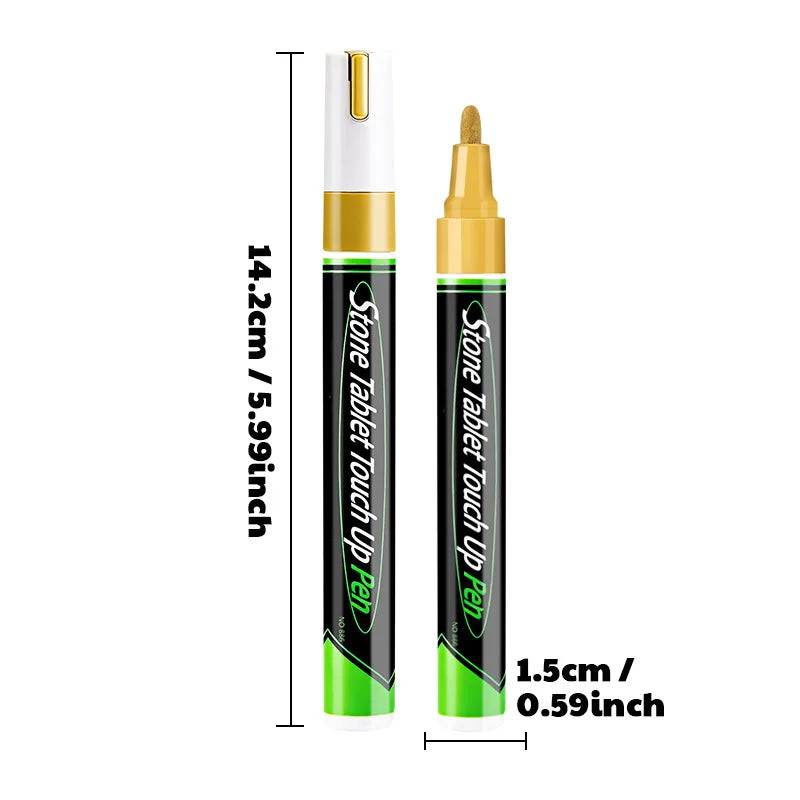 Golden Tombstone Marker Inscription Restoration Pen,  Weatherproof Tracing Pen Quick-Dry Touch Up Paint Pen for Granite Stone Beauty World Shop