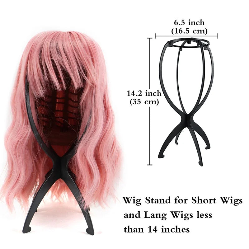 1pcs High Quality Wig Stand Multi-Purpose Use Hat Wig Hair Head Stand Foldable Flexible Plastic Wig Holder Beauty World Shop