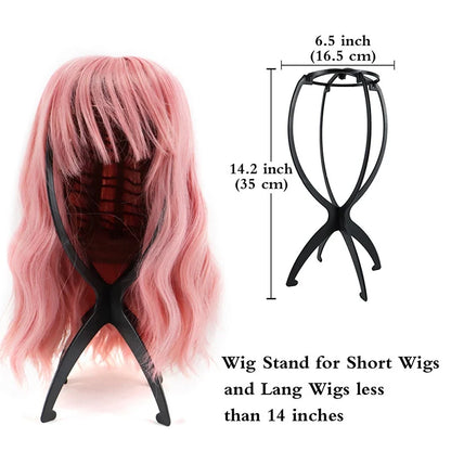 1pcs High Quality Wig Stand Multi-Purpose Use Hat Wig Hair Head Stand Foldable Flexible Plastic Wig Holder Beauty World Shop