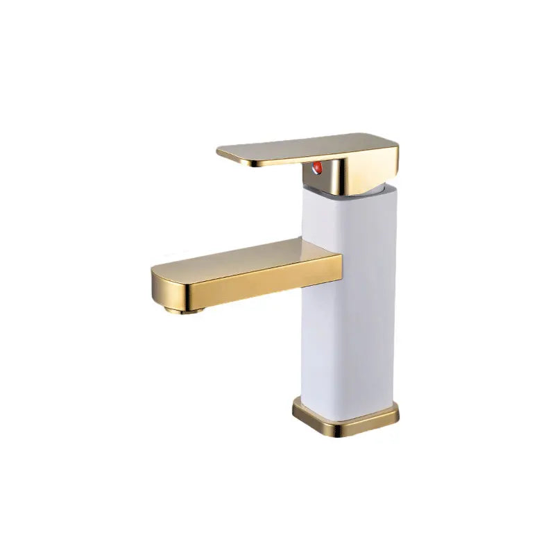 RETHME Gold faucet bathroom faucet metal stainless steel handle hot and cold mixer faucet square faucet beautiful bathroom Beauty World Shop