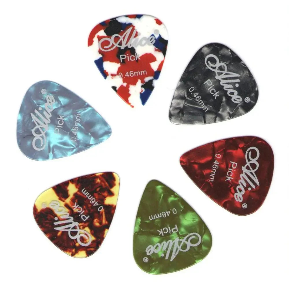 Alice Guitar Picks 6pcs Celluloid Mediator Thickness 0.46 0.71 0.81 0.96 1.20 1.50mm Electric Acoustic Guitar Accessories Beauty World Shop