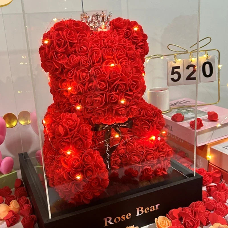 2025 New Artificial Flower Eternal Rose Teddy Bear for Mom Mother's Day Birthday Valentine's Day Anniversary Gifts & Decorations Beauty World Shop
