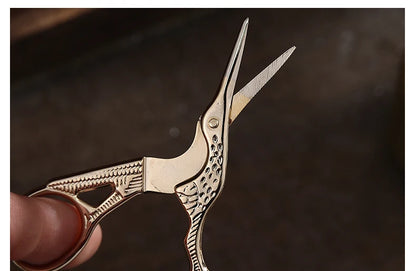 Mr.paper Antique Stork Sewing Art Scissors Made Stainless Steel Suitable for Daily Cutting Embroidery Sewing Craft Art Works Beauty World Shop