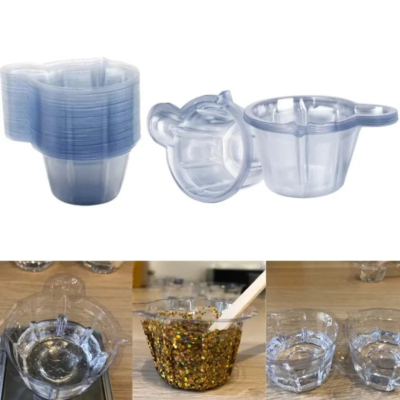 DIY Epoxy Resin Crafts Silicone Resin Mold Tool Plastic Disposable Cups Dispenser for Jewelry Making Beauty Trend Shop