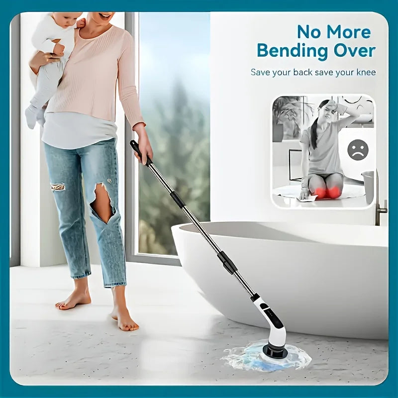 9 in 1 Multifunctional Handheld Electric Cleaning Brush With Telescopic Function, Bathroom Floor And Kitchen Cleaning Tool Beauty World Shop