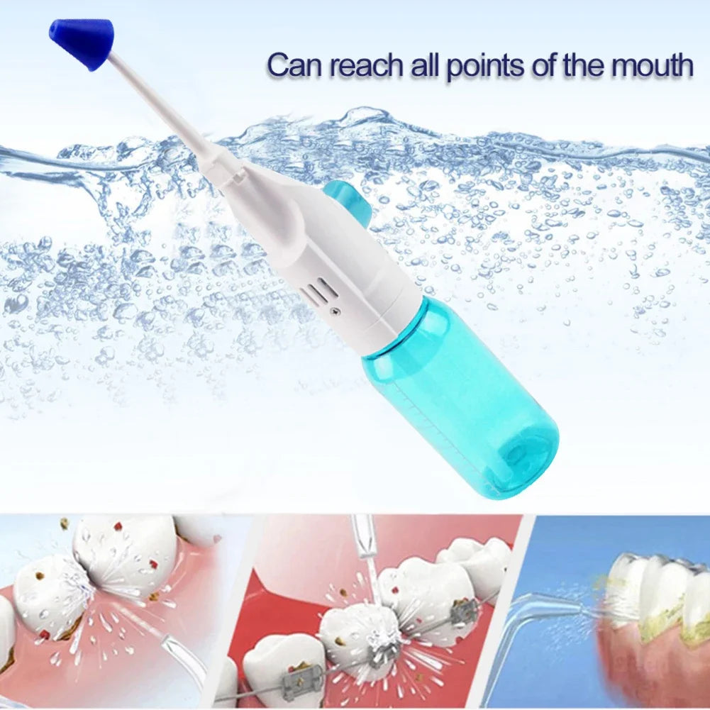 1Pcs High Pressure Oral Irrigator Portable Teeth Clean Water Dental Floss Manual High Pressure Water Toothpick For Household Beauty World Shop