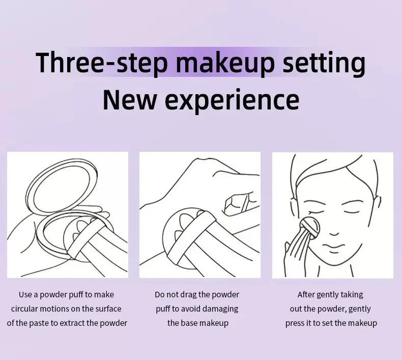 1PC Violet Cream To Powder Skin-friendly Skin Natural Face Long Lasting Oil-controlling Contouring Powder Cosmetics Beauty Trend Shop