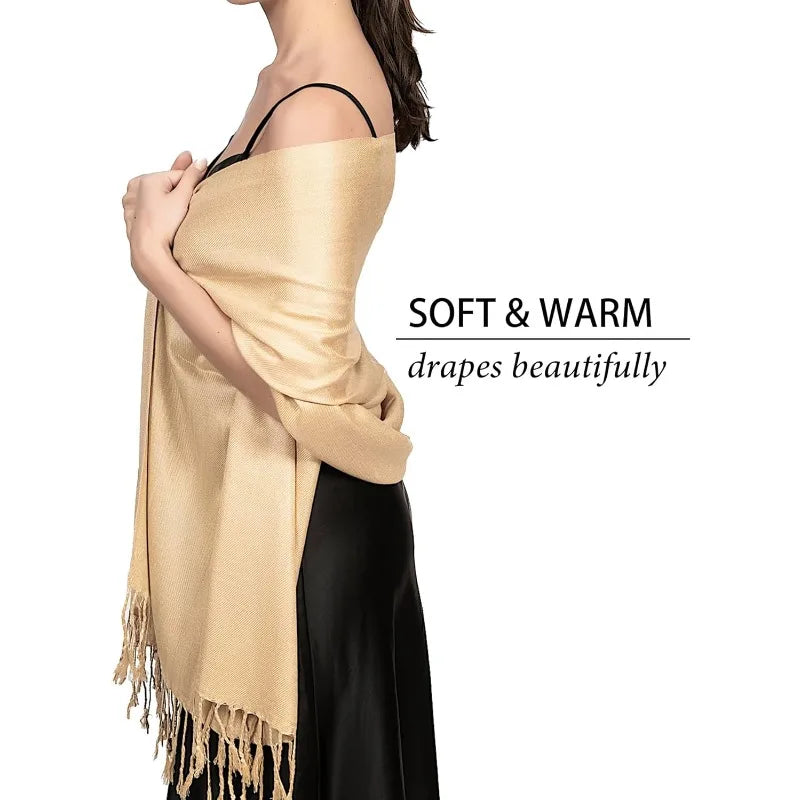Soft Silky  Scarf for Women – Shawl Wrap for Evening Dresses, Bridesmaids, Weddings & Everyday Wear Beauty World Shop
