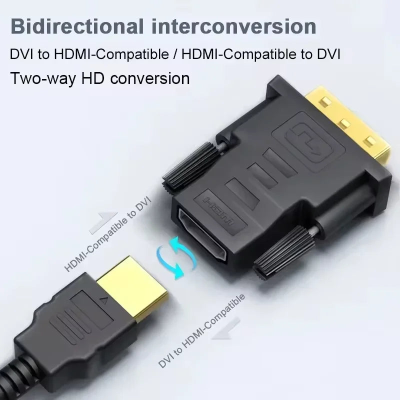 1080P DVI to HDMI-Compatible Cable Adapter DVI Male to Female Bi-directional Connector Converter for PS3 Projector Laptop TV Box Beauty World Shop