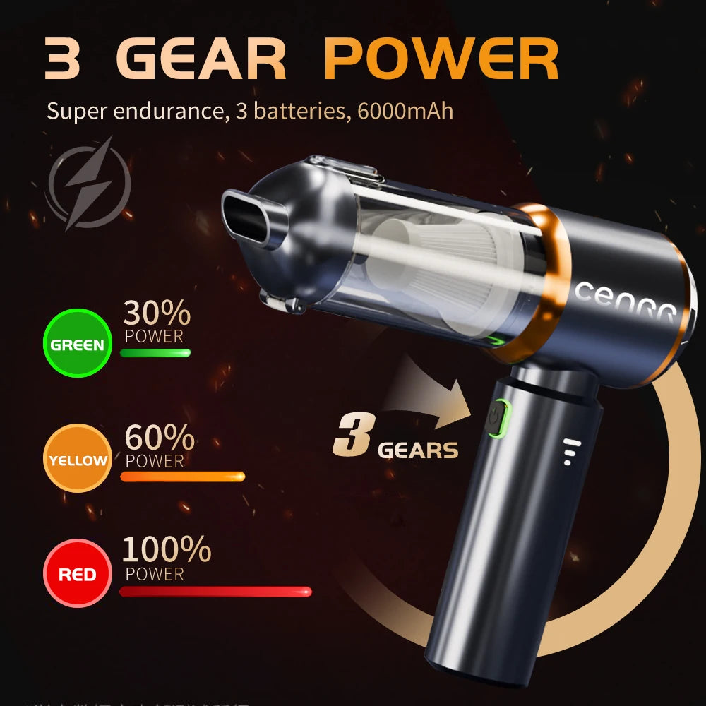 CENRR Mini Car Vacuum Cleaner Cordless Powerful Wireless Car Cleaner HandHeld Portable Vacuum Cleaner Cleaning Machine Beauty World Shop