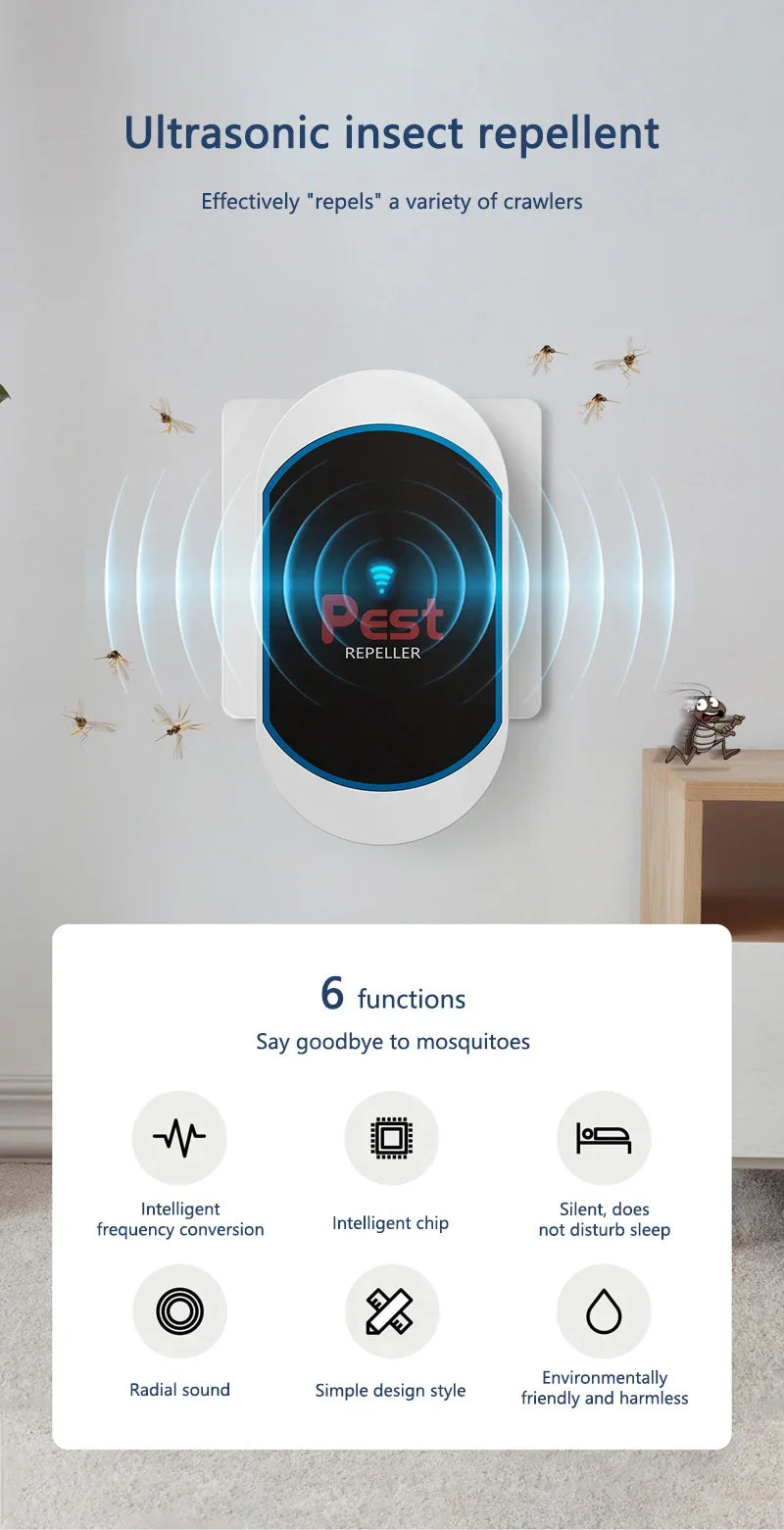 Ultrasonic Electronic Insect Repellent And Mouse Repellent Household Insect Repellent Mini Silent Safe Plug Electric 2026 New Beauty World Shop