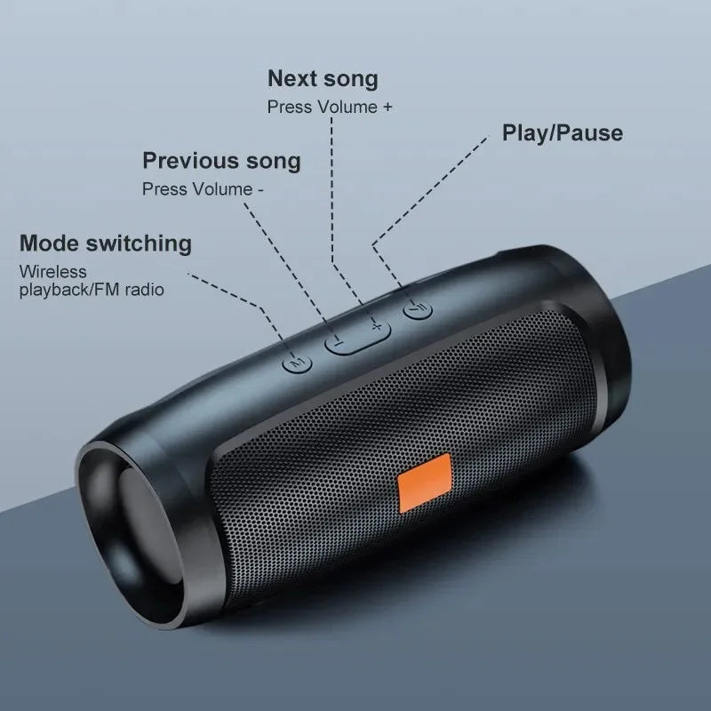 2025NEW ViVO Portable Bluetooth Speaker Wireless High Fidelity Surround Sound Box Outdoor Waterproof Camping Party Loudspeaker
