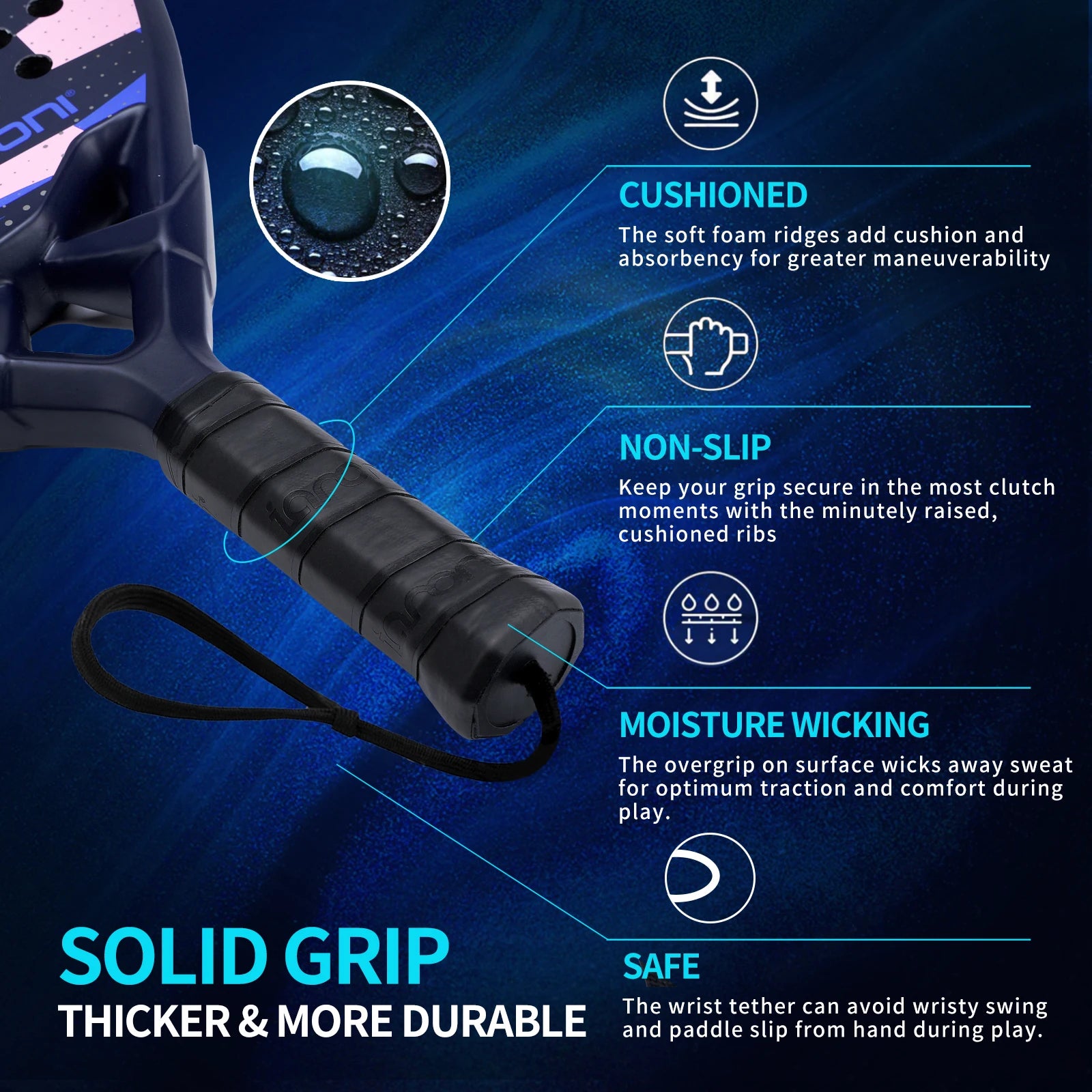 IANONI Padel Racket Carbon Fiber Surface with EVA Memory Flex Foam Core Padel Tennis Racquets Lightweight Beauty World Shop