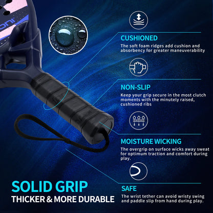 IANONI Padel Racket Carbon Fiber Surface with EVA Memory Flex Foam Core Padel Tennis Racquets Lightweight Beauty World Shop