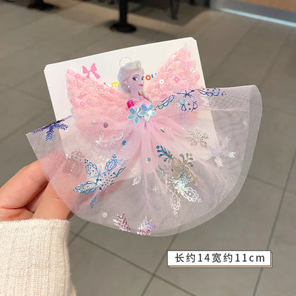 Disney Frozen Elsa Princess Wig Braid Hairpin Accessories For Girls Anime Figures Cartoon Toys Kids Kawaii Baby Hair Clip Gifts Beauty World Shop