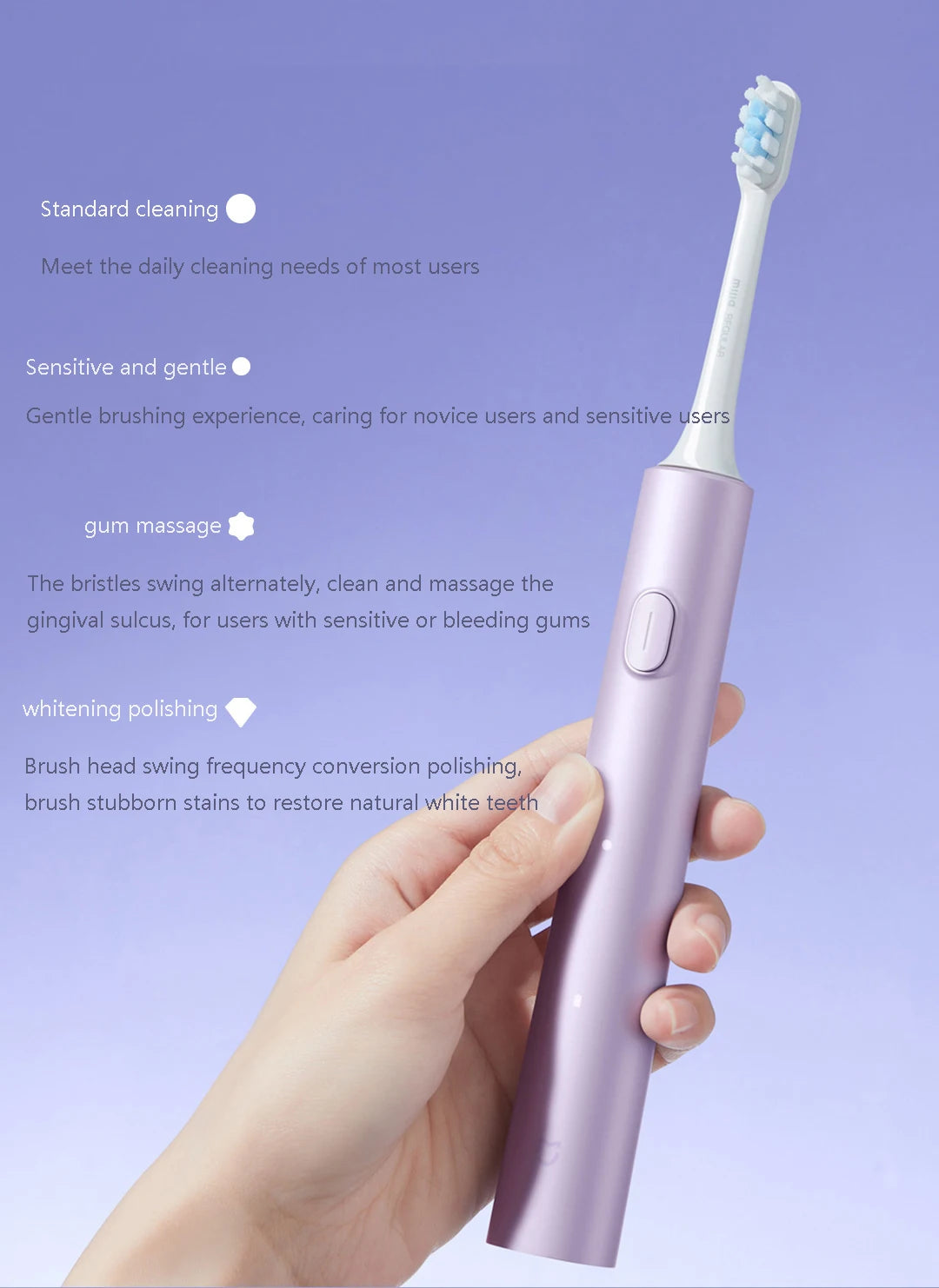 Mijia Sonic Electric Toothbrush T302 3colors 4 Brush Heads IPX8 Water Proof 360° Wireless Charging 4 Modes Cleaning Teeth Beauty World Shop