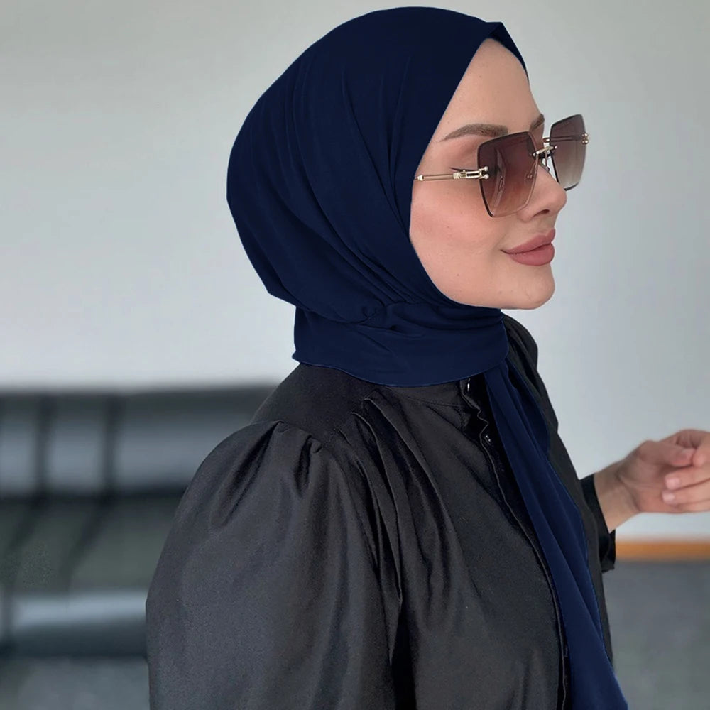 Instant Hijab with Button Ready to Wear Muslim Women Scarf Full Cover Head Wraps Islam Turban Caps Turbante Mujer Beauty World Shop