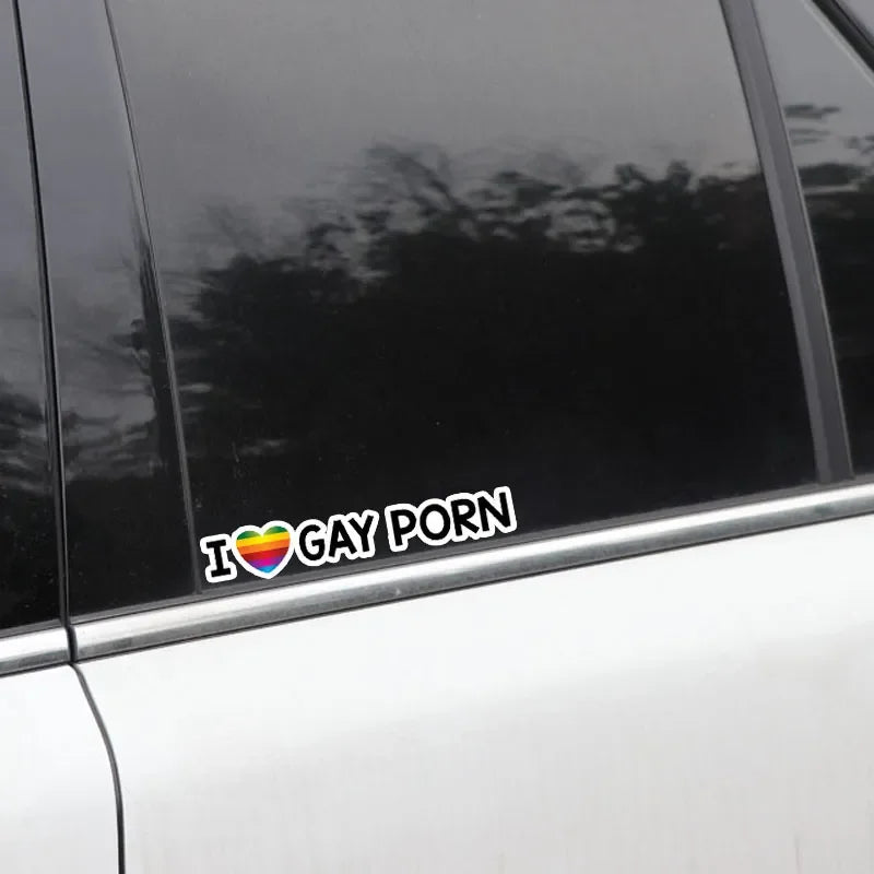 Rainbow Car Stickers Funny LGBT Driver Is Gay Waterproof Vinyl Decals Personality Auto Window Bumper Body Windshield Decoration Beauty World Shop