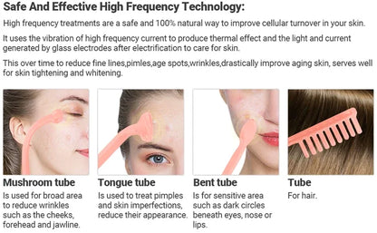 4 In 1 Handheld Electric For Face Skin Beauty Tools Portable High Frequency Facial Therapy Wand Acne Treatment Machine Neon Wand Beauty World Shop