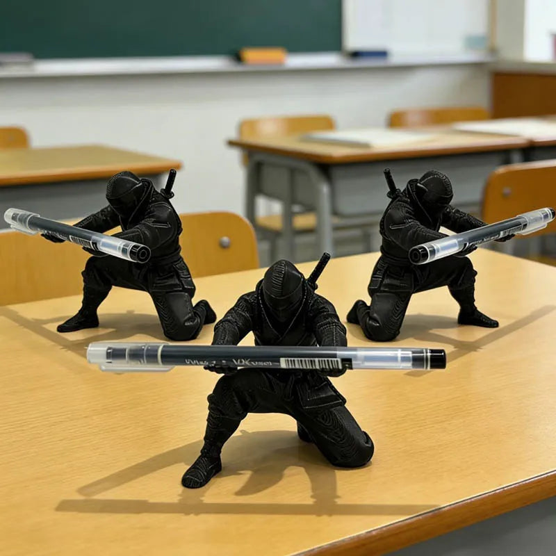 Desktop Art 3D Printed Ninja Pen Holder Unique Figurine Stationery Organizer Pencil Figurines Desk Decor Craft For Pen Storage Beauty World Shop