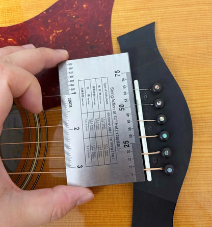 Stainless Steel String Action Gauge Ruler Guitar Bass Instrument Repair Tool Silver Beauty World Shop