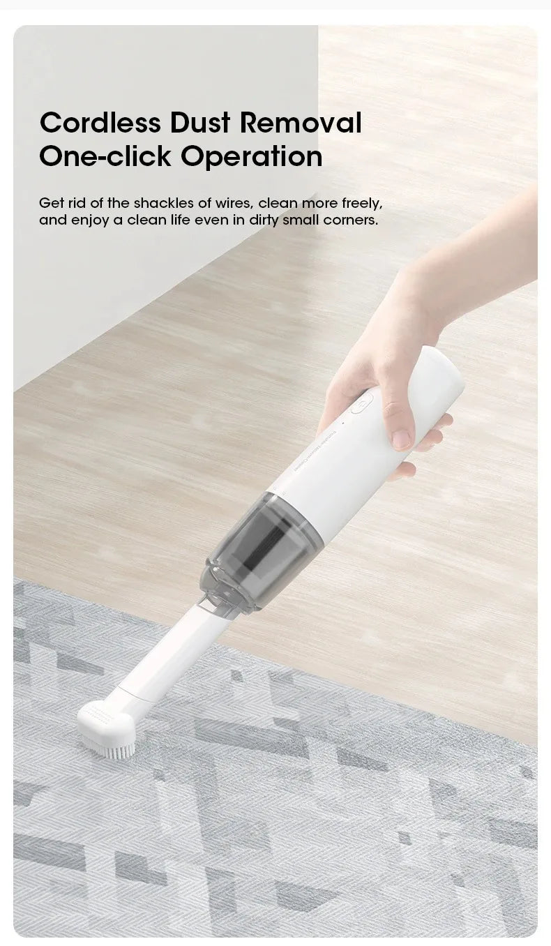 Handheld Vacuum Cleaner Mini Dust Remover Car Vacuum Cleaner Rechargeable Multifunctional Wireless Dust Catcher For Car LowNoise Beauty World Shop
