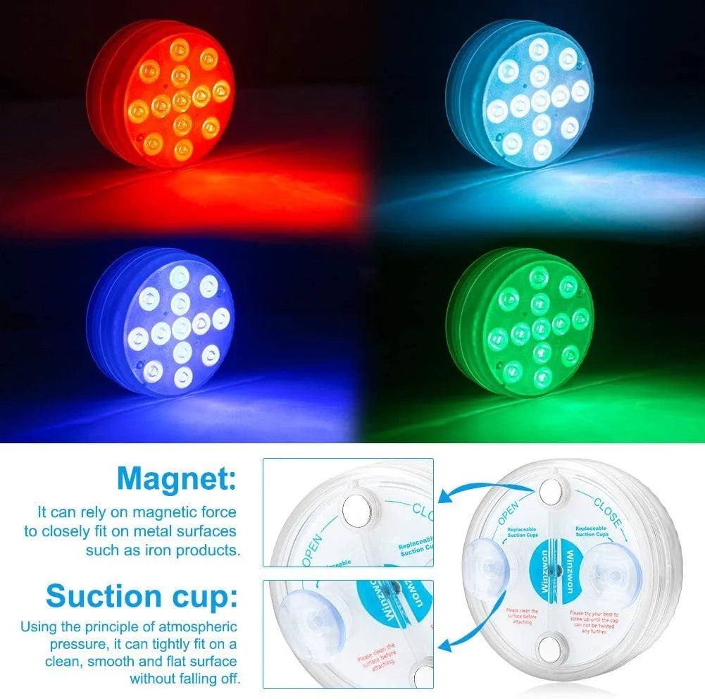 USB Pool Lights Rechargeable Submersible LED Lights with Remote RF IP68 Underwater Waterproof Pond Light for Inground Pool Decor Beauty World Shop
