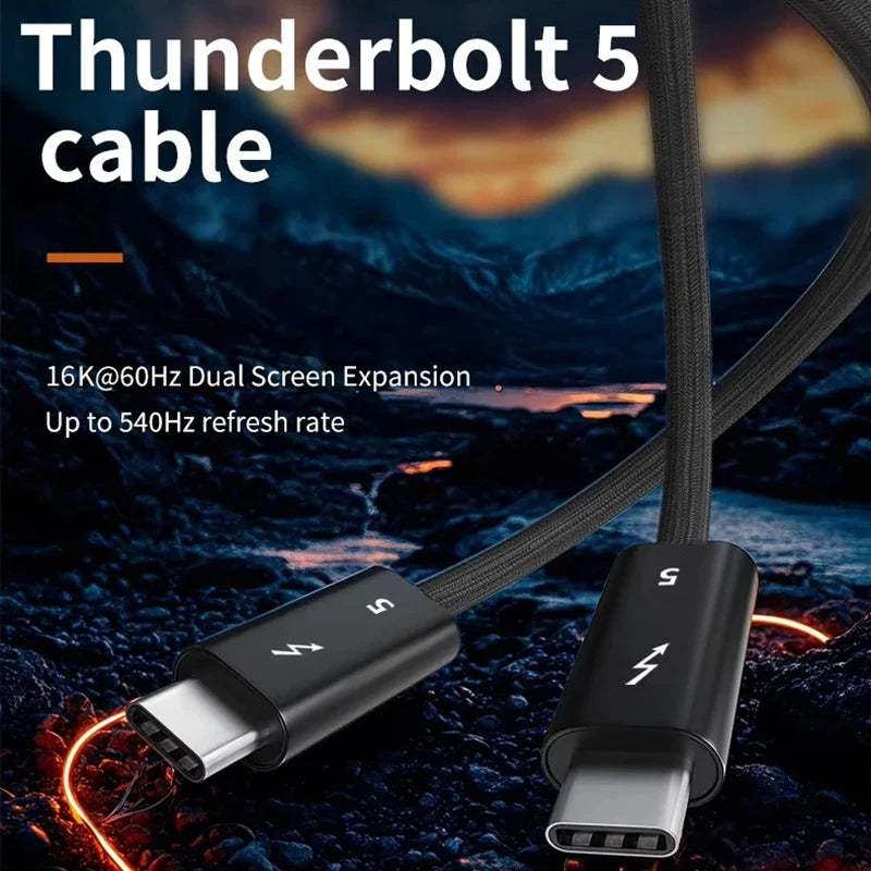 PD 240w USB C To USBC Thunderbolt 5 Full-function Data Cable Fast Charging 16K 60Hz Video Output Functional 80Gbps Transmission Beauty World Shop