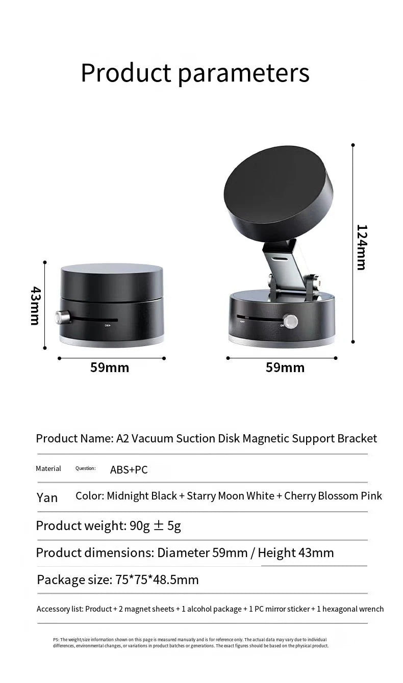 Car mobile phone magnetic Stand 2025 New type suction cup vacuum adsorption car special fixed mobile phone stand Beauty World Shop