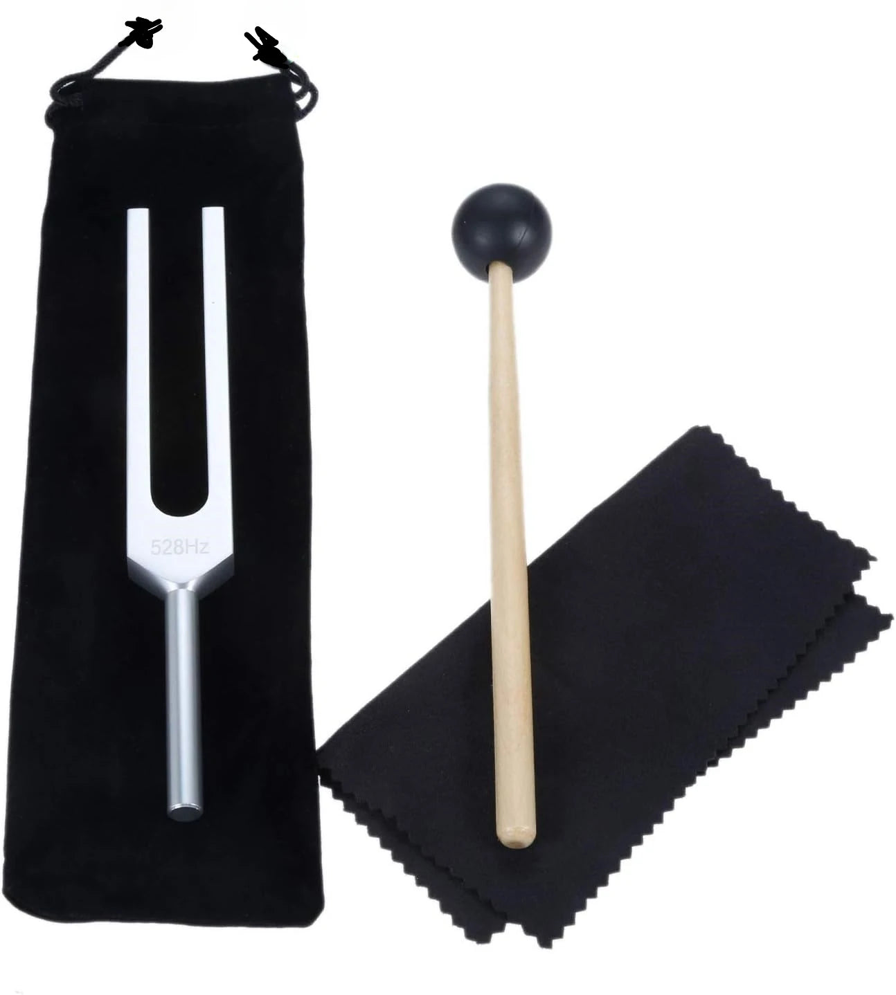Miwayer Tuning Fork 528 Hz with Silicone Hammer and Cleaning Cloth Perfect Healing Musical Instrument for Stress Alleviation Beauty World Shop