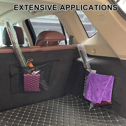 Universal Car Storage Bag Double Mesh Trunk Storage Net Car Built-in Storage Bag Car Fire Extinguisher Fixed Net Anti-Slip Beauty World Shop