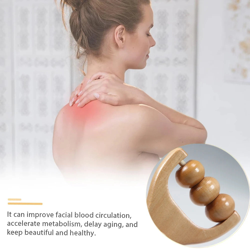 1 PCS Wooden Massage Roller, Instantly Self Massage Waist, Thigh, Legs, Hands, Full Body Roller Tool Massager DIY Maderotherapy Beauty World Shop