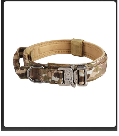 Pet Products Outdoor Tactical Dog Collar Metal Buckle Breathability Nylon Collar Medium and Large Dog Training Neck Collar Dog Beauty World Shop