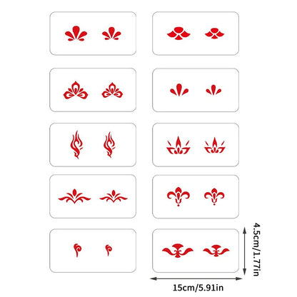 Makeup Template Women Kids DIY Supplies Hollow Flowers Temporary Tattoo Stencil For Drawing Molds Face 15*4.5cm Beauty World Shop
