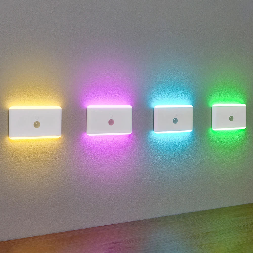 LED Night Light, USB Charging, Smart Motion Sensor, Color-Changing Ambient Lighting, Ideal for Living Room and Hallways Beauty World Shop