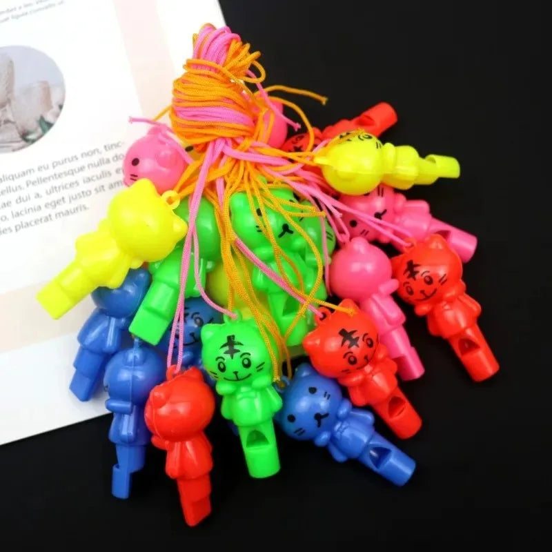 10PCS Random style Cute Animal Cat Plastic Whistle Referee Sport Cheerleading Toys And Kids Children Birthday Party Favors Gifts Beauty World Shop