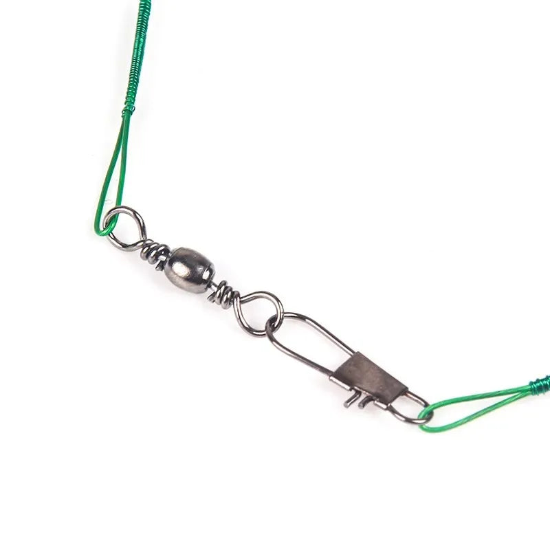 20pcs Anti Bite Steel Fishing Line Steel Wire Leader With Swivel Fishing Accessory Lead Core Leash Fishing Wire 15CM-50CM Beauty World Shop