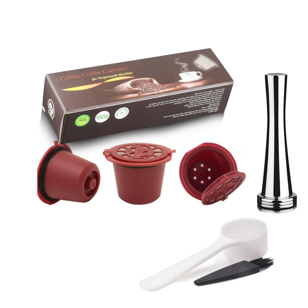 Reusable Coffee Capsule for Nespresso Machine with Stainless Filter Mesh Icafelas Refill Espresso Pod Kitchen Tamper Accessories Beauty World Shop