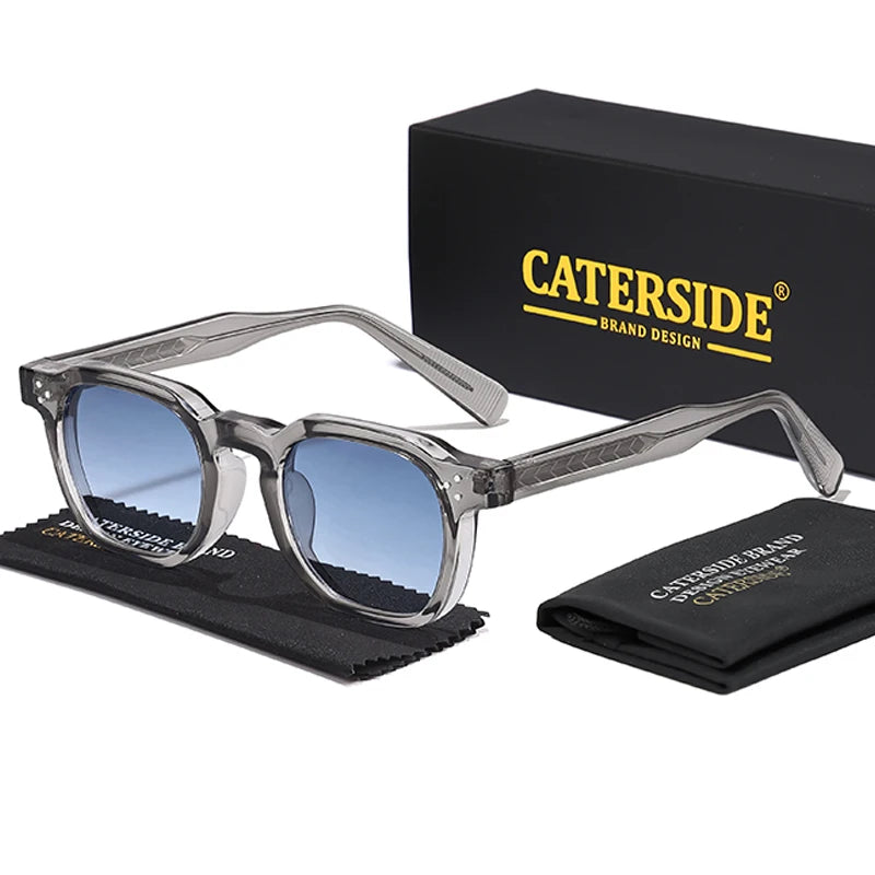 CATERSIDE Fashion Men Sunglasses Small Frame Square Personalized Design Sun Glasses Women Travel Party Business Festival Gift Beauty World Shop