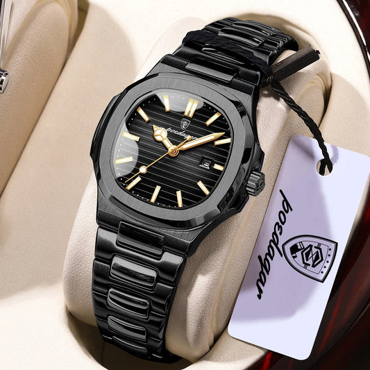 POEDAGAR Trendy Women’s Wristwatch Stainless Steel Date Quartz Ladies Watch Waterproof Luminous Original Watches For Woman Reloj Beauty World Shop