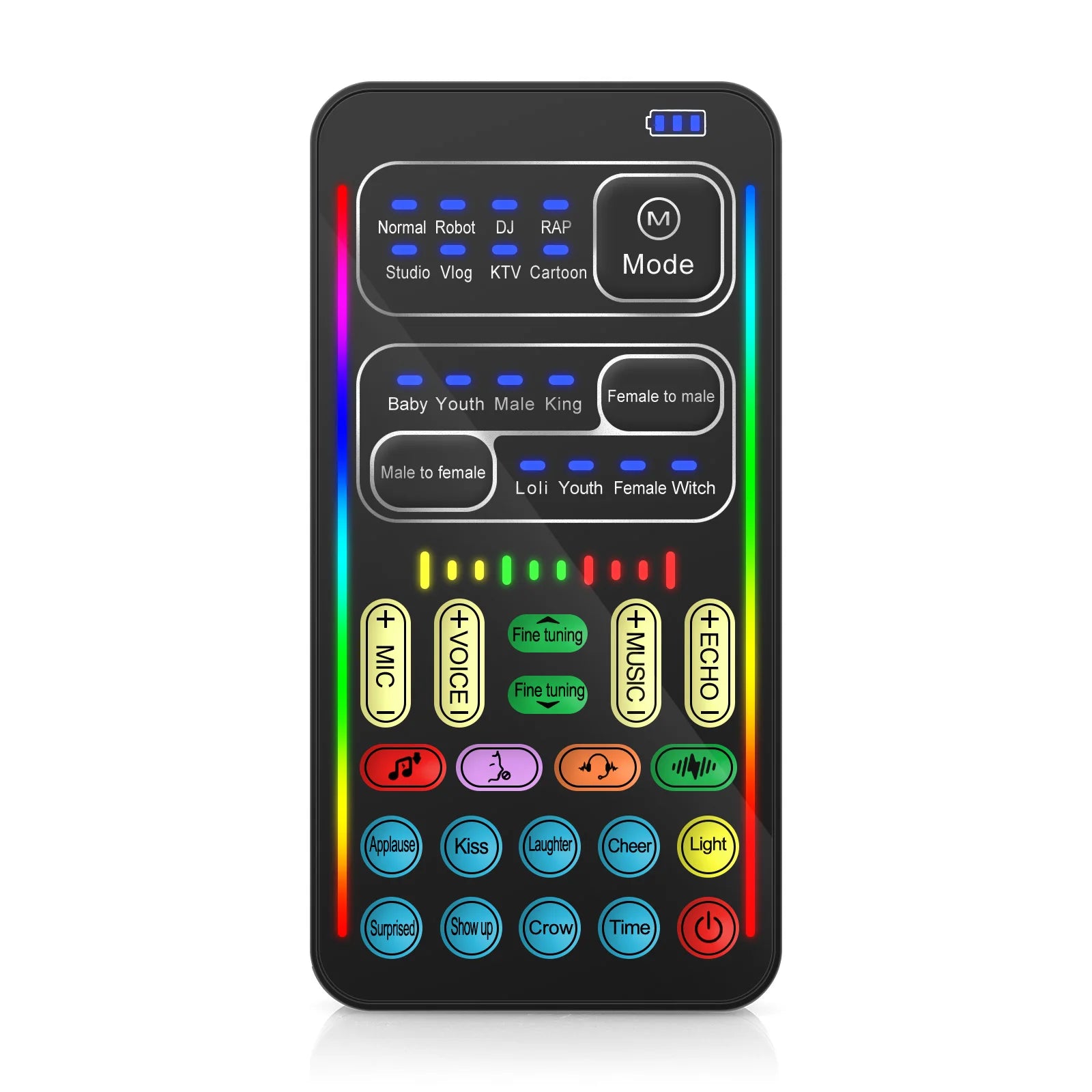New I9 Mini Voice Changer Live Sound Card  + Headphones + Microphone Audio 8 Sound Effect Machine Equipment Voice Card for Phone Beauty World Shop