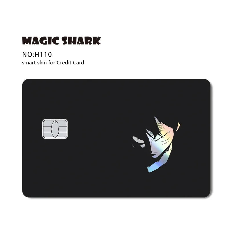 Magic Shark Luffy Zorro Ace Skull Anume Holographic Shinny Laser Sticker Film Skin for Credit Debit Card Beauty World Shop